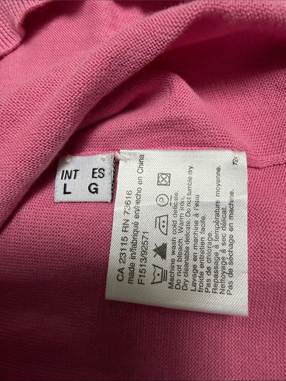 BOSS sz L (fits small, like a M) pink knit 100% cotton sweater sm.chest pocket - Picture 7 of 8